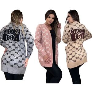 Women's Sweater - Gray, Pink, and Tan